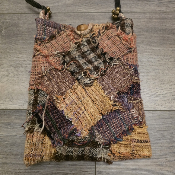 Purse Handmade Patchwork Rag-Quilt Style Crossbody Bag - Picture 4 of 8